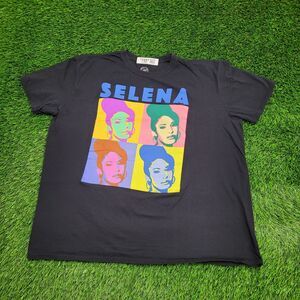 Selena Colorful Portrait Shirt Womens 2XL 25x26 Black